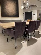 Rantio eetkamerstoelen + eetkamerbank **SHOWROOMMODEL**, Huis en Inrichting, Stoelen, Nieuw, Grijs