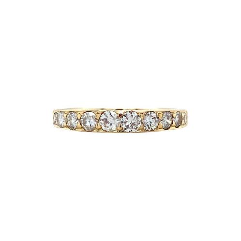 Gouden rijring met diamant 14 karaat, Sieraden, Tassen en Uiterlijk, Ringen, Wit, Zo goed als nieuw, Goud, Verzenden