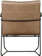 Direct meenemen | Taupe leren retro fauteuil | taupe leer |, Huis en Inrichting, Fauteuils, Nieuw, Ophalen of Verzenden, Industrieel