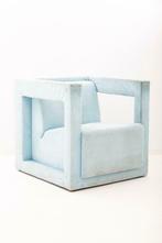 Gebruikte Palau Cubit fauteuil lichtblauw velours 750 |Ocazu, Vergader- of Presentatieruimte, Ophalen of Verzenden, Gebruikt, Stoel