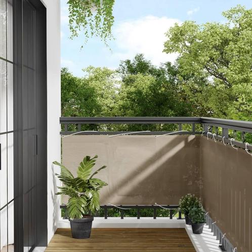vidaXL Balkonscherm 75x700 cm 100% oxford polyester taupe, Tuin en Terras, Zonneschermen, Nieuw, Verzenden