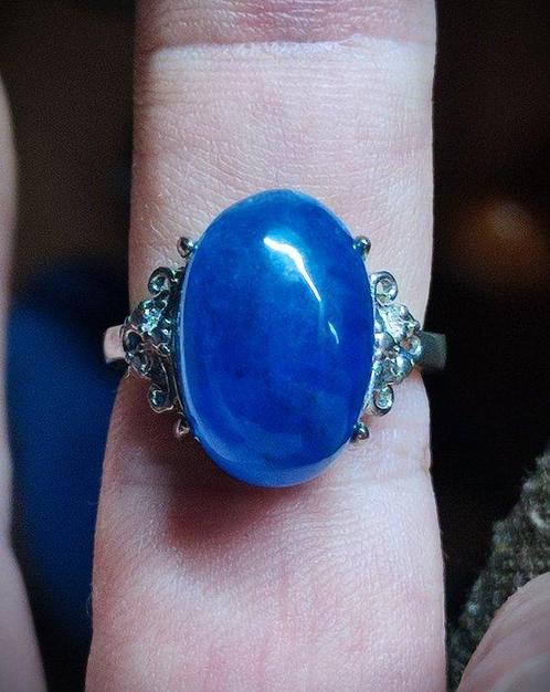 Zeer mooie eerste kwaliteit Apatiet 925 Zilveren Ring Gratis, Verzamelen, Mineralen en Fossielen