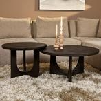 *WOONWINKEL* Starfurn Guus Ronde Salontafel Zwart Hout 60 Cm, Huis en Inrichting, Tafels | Salontafels, Verzenden, Nieuw