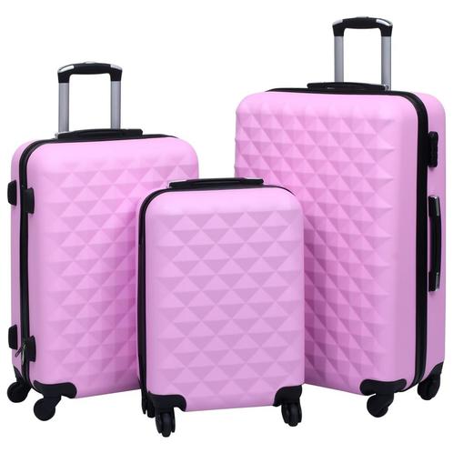 vidaXL 3-delige Harde kofferset ABS roze, Sieraden, Tassen en Uiterlijk, Koffers, Nieuw, Verzenden