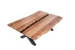 Massief houten salontafel AMAZONAS 105cm acacia zwart, Nieuw, Ophalen of Verzenden
