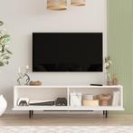 TV meubel Urejovle 160x35,5x45 cm wit en zwart [en.casa], Huis en Inrichting, Kasten | Televisiemeubels, Verzenden, Nieuw