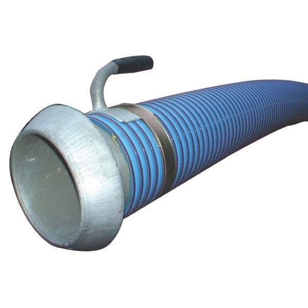 Mest zuigslang 6 duims, 4 mtr, blauw-rood, compleet, Zakelijke goederen, Agrarisch | Werktuigen, Ophalen of Verzenden