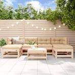 vidaXL 7-delige Loungeset met kussens massief teak, Verzenden, Nieuw, Loungeset, Hout
