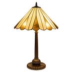 Tiffany tafellamp – Crème & Amber Symmetrisch – Ø 39,5 × H, Verzenden, Nieuw