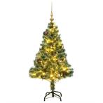 vidaXL Kunstkerstboom 150 LEDs kerstballen en sneeuw 150 cm, Diversen, Kerst, Nieuw, Verzenden