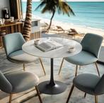 Ronde bistrotisch 78,5 cm met blad van gesinterde steen, Huis en Inrichting, Tafels | Bijzettafels, Verzenden, Nieuw