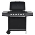 Gasbarbecue met 6 kookzones staal zwart (Barbecue-Vuurkorf), Nieuw, Verzenden