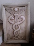 Reliëf, bastone caduceo - 52 cm - Calacatta marmer, Antiek en Kunst, Curiosa en Brocante