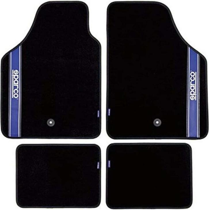 Sparco Automatten Universeel set van 4 - Stof - Zwart met, Auto diversen, Auto-accessoires, Zo goed als nieuw, Ophalen of Verzenden