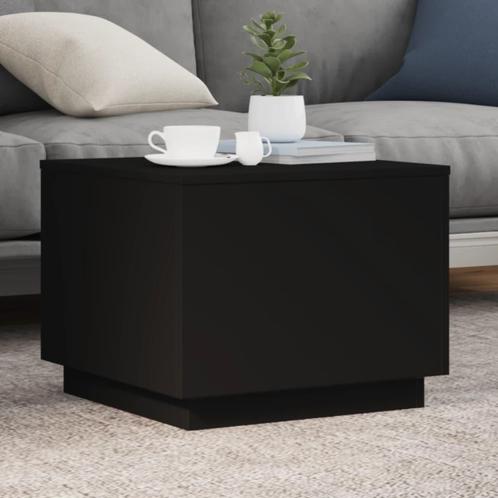 vidaXL Salontafel met LED-verlichting 50x50x40 cm zwart, Huis en Inrichting, Tafels | Salontafels, 50 tot 100 cm, Nieuw, Overige houtsoorten
