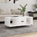 vidaXL Salontafel 102x50x40 cm bewerkt hout hoogglans wit, 100 tot 150 cm, Verzenden, Nieuw, 50 tot 100 cm