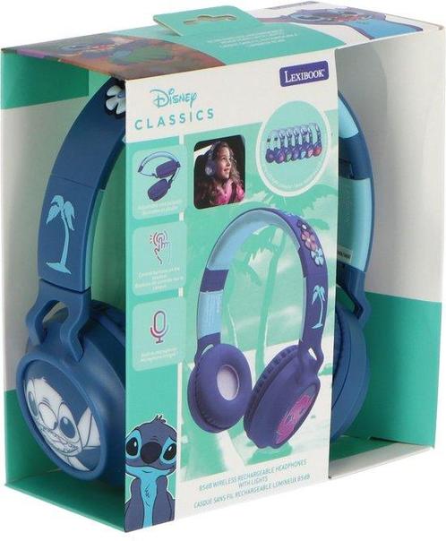 Lexibook Bluetooth kinderhoofdtelefoon - Stitch - Blauw roze, Audio, Tv en Foto, Koptelefoons, Verzenden