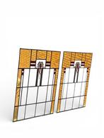 Art Deco Glas-in-loodraam (2) - 1920-1930 - 2x authentiek, Antiek en Kunst
