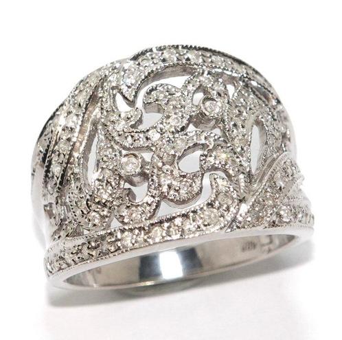 Ring - 14 karaat Witgoud - 0.46ct. tw. Diamant (Natuurlijk), Sieraden, Tassen en Uiterlijk, Ringen