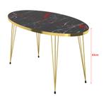 [en.casa] Salontafel Skævinge ovaal 43x90x50 cm marmer zwart, Huis en Inrichting, Tafels | Salontafels, Verzenden, Nieuw