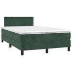 vidaXL Boxspring met matras en LED fluweel donkergroen, Huis en Inrichting, Slaapkamer | Bedden, Verzenden, Nieuw, 190 cm of minder