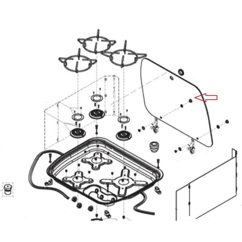 Dometic / Cramer 3-Pits - Glasplaat - RAL5008 Grijsblauw, Caravans en Kamperen, Kampeeraccessoires, Nieuw