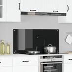 vidaXL Keuken Achterwand Zwart 110 x 50 x 0.6 cm gehard glas, Huis en Inrichting, Keuken | Keukenbenodigdheden, Verzenden, Nieuw