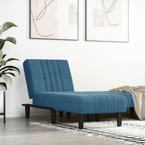 vidaXL Chaise longue fluweel blauw, Huis en Inrichting, Banken | Sofa's en Chaises Longues, Nieuw, Verzenden