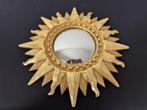 Spiegel- Stralende Elegant: Gouden Zonnespiegel met Bolglas, Antiek en Kunst