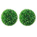 vidaXL Kunstbuxusballen met LED-verlichting 2 st 47 cm groen, Huis en Inrichting, Verzenden, Nieuw