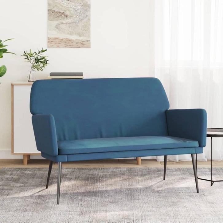 vidaXL Bankje 108x79x79 cm fluweel blauw, Huis en Inrichting, Banken | Bankstellen, Nieuw, Minder dan 150 cm, Stof, Verzenden