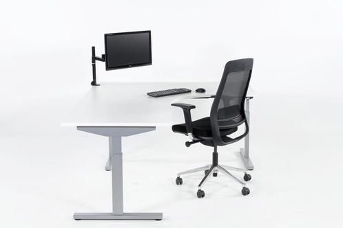 Hoekbureau ronde zit TUBE grijs-wit 200x160, Zakelijke goederen, Kantoor en Winkelinrichting | Kantoormeubilair en Inrichting