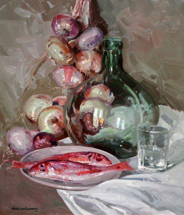 Josep Mª Vila Cañellas (1913-2001) - Naturaleza muerta con, Antiek en Kunst, Kunst | Schilderijen | Klassiek