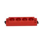 4-Socket Power Block 230V Met GST Aansluiting Rood (Europese, Doe-het-zelf en Verbouw, Elektra en Kabels, Verzenden, Nieuw, Overige typen