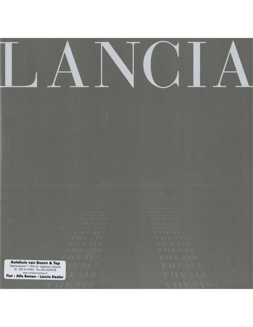 2002 LANCIA THESIS BROCHURE NEDERLANDS, Boeken, Auto's | Folders en Tijdschriften