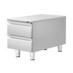 GGM Gastro | Ladekast - RVS - 400x660mm - 2 laden |, Verzenden, Nieuw in verpakking, RVS Meubilair