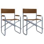 vidaXL Regisseursstoelen 2 st staal bruin, Verzenden, Nieuw, Metaal