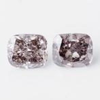 2 pcs Diamant - 1.03 ct - Briljant, Kussen aangepast, Sieraden, Tassen en Uiterlijk, Nieuw