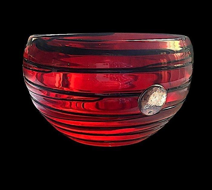 Tafelmiddenstuk - Zilver, Glas - een spiraal, Antiek en Kunst, Antiek | Glas en Kristal