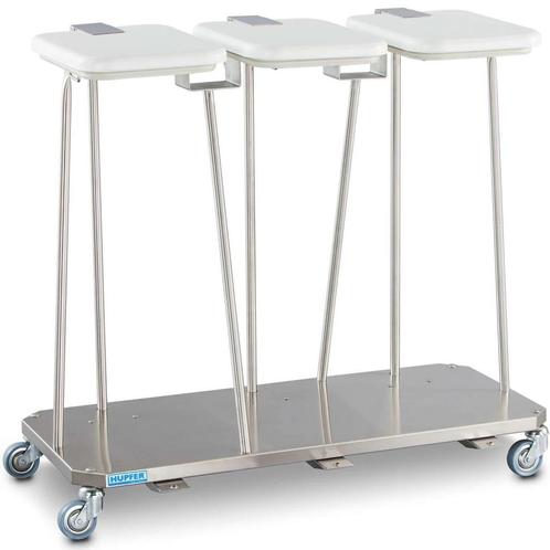 Afvalzakhouder | RVS | Klapdeksel | Wielen (Geremd) |, Zakelijke goederen, Horeca | Keukenapparatuur, Nieuw in verpakking, Verzenden