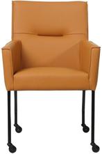 Lichtcognac leren moderne eetkamerstoel - Toledo Leer Sabbia, Huis en Inrichting, Stoelen, Overige kleuren, Nieuw, Leer, Ophalen of Verzenden
