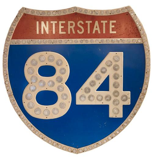 Interstate 84 Straatbord - Origineel - 91 x 91 cm, Verzamelen, Merken en Reclamevoorwerpen, Ophalen