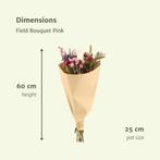 Droogbloemen Field Bouquet Pink - Ø25cm - 60cm, Verzenden