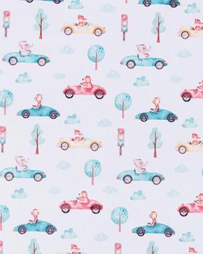 Katoen Diertjes On The Road, Hobby en Vrije tijd, Stoffen en Lappen, Overige kleuren, Nieuw