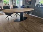 Luxe Deens Ovale Eiken Tafel met O-Onderstel Ovaal, Huis en Inrichting, Tafels | Eettafels, Eiken deens ovale tafel industrieel onderstel poot gratis 