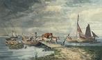 Paul Linington. (XlX) - The Thames at Erith, Antiek en Kunst, Kunst | Schilderijen | Klassiek