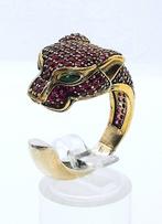 Zonder Minimumprijs - Ring Zilver Robijn - Smaragd, Sieraden, Tassen en Uiterlijk, Antieke sieraden