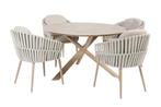 Taste Eva/Prado 4-persoons ronde dining tuinset Ø130 cm. -, Tuin en Terras, Verzenden, Nieuw, Rvs, Tuinset