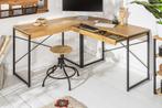 Industrieel hoekbureau STUDIO 130cm eikenlook met lades -, Ophalen of Verzenden, Nieuw