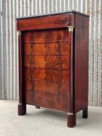 Ladekast - chiffoniere, hoge ladekast - Mahonie - Hand, Antiek en Kunst